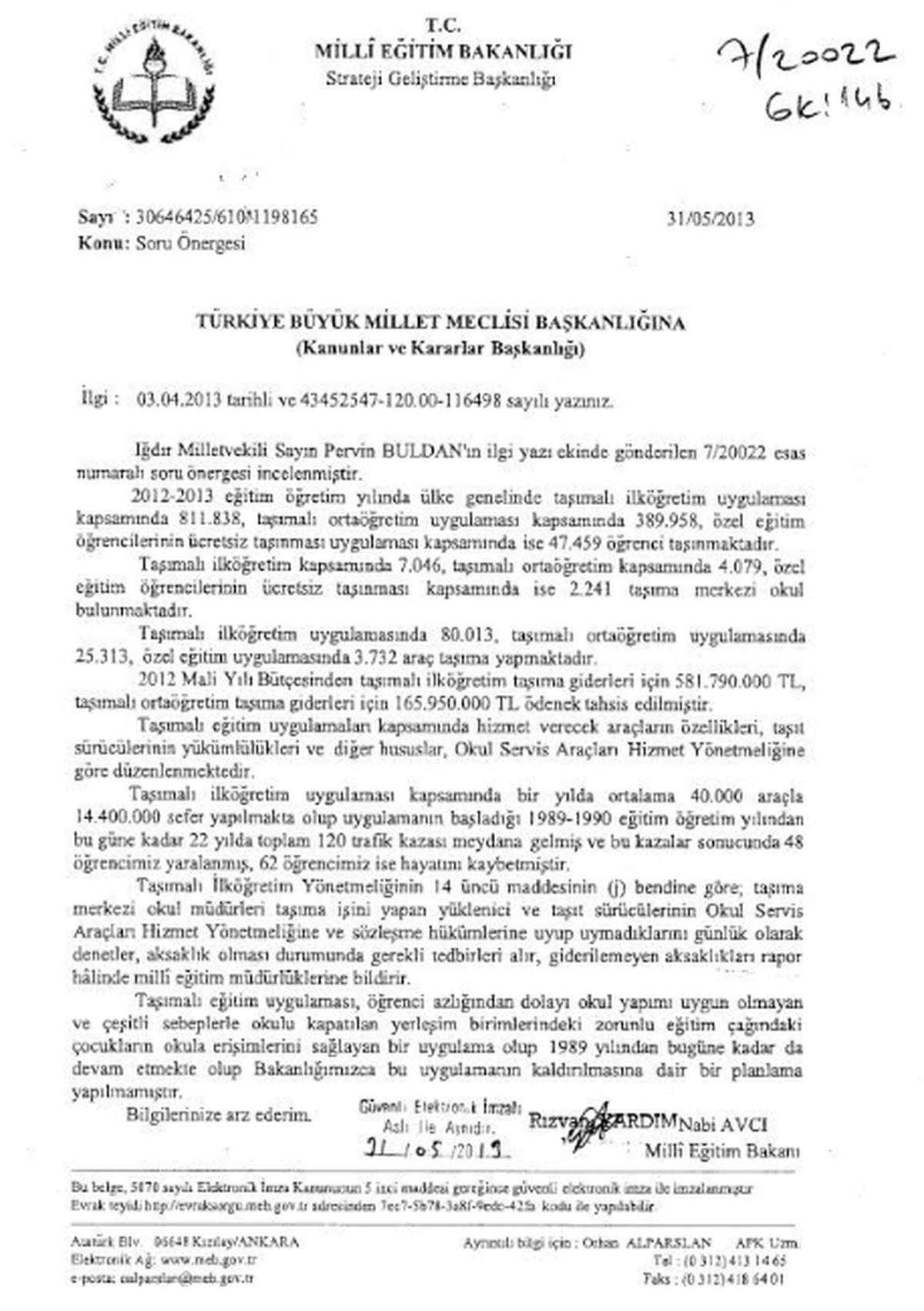 Tutuklu Vekilin Önergesine Bakan Avcıdan Cevap