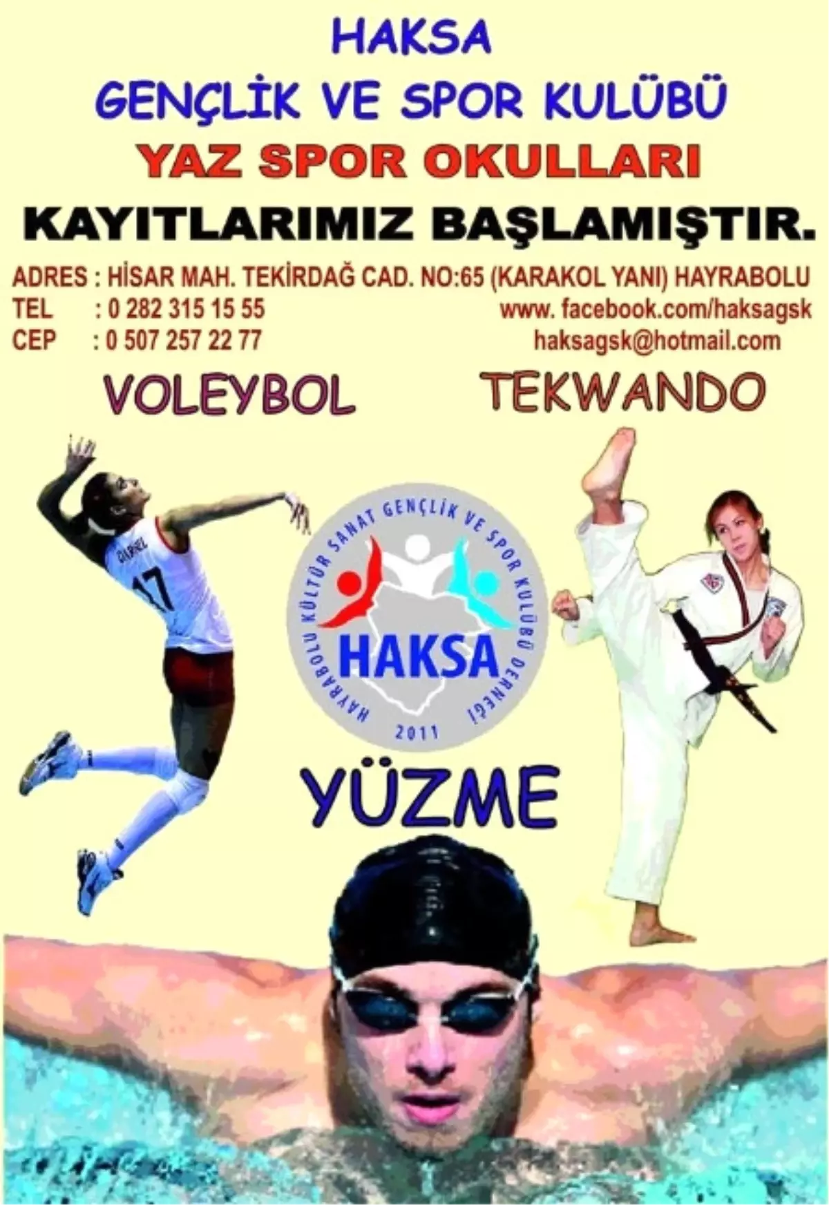 Haksa\'da Yaz Spor Okulları Kayıtları