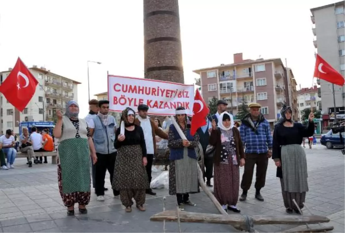 Eskişehir\'de Kağnı Arabalı Dik Duruş Eylemi