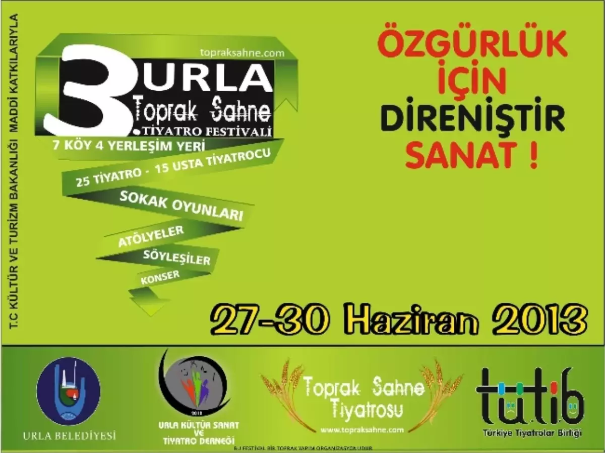 Urla Toprak Sahne Tiyatro Festivali Başlıyor