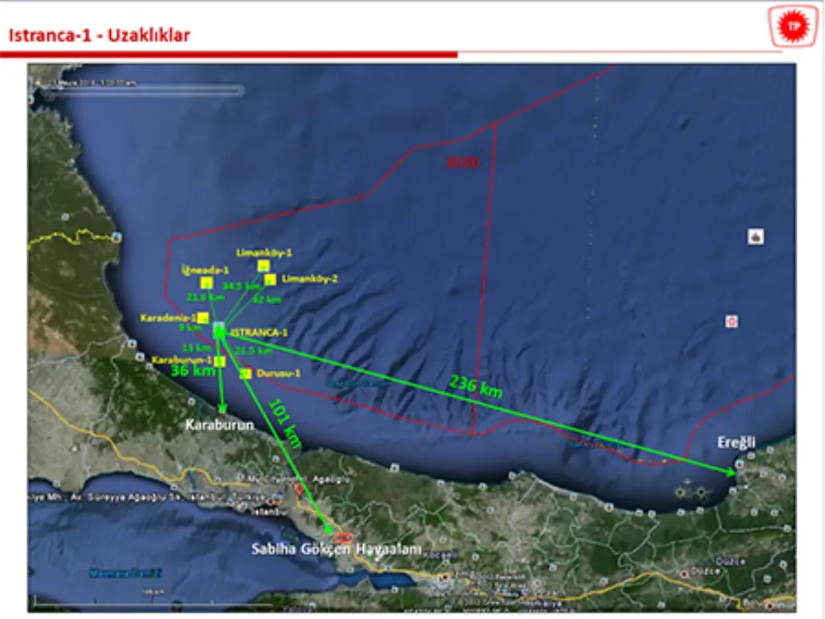 Istranca-1 Deniz Kuyusu Sondajında Doğal Gaz test edildi