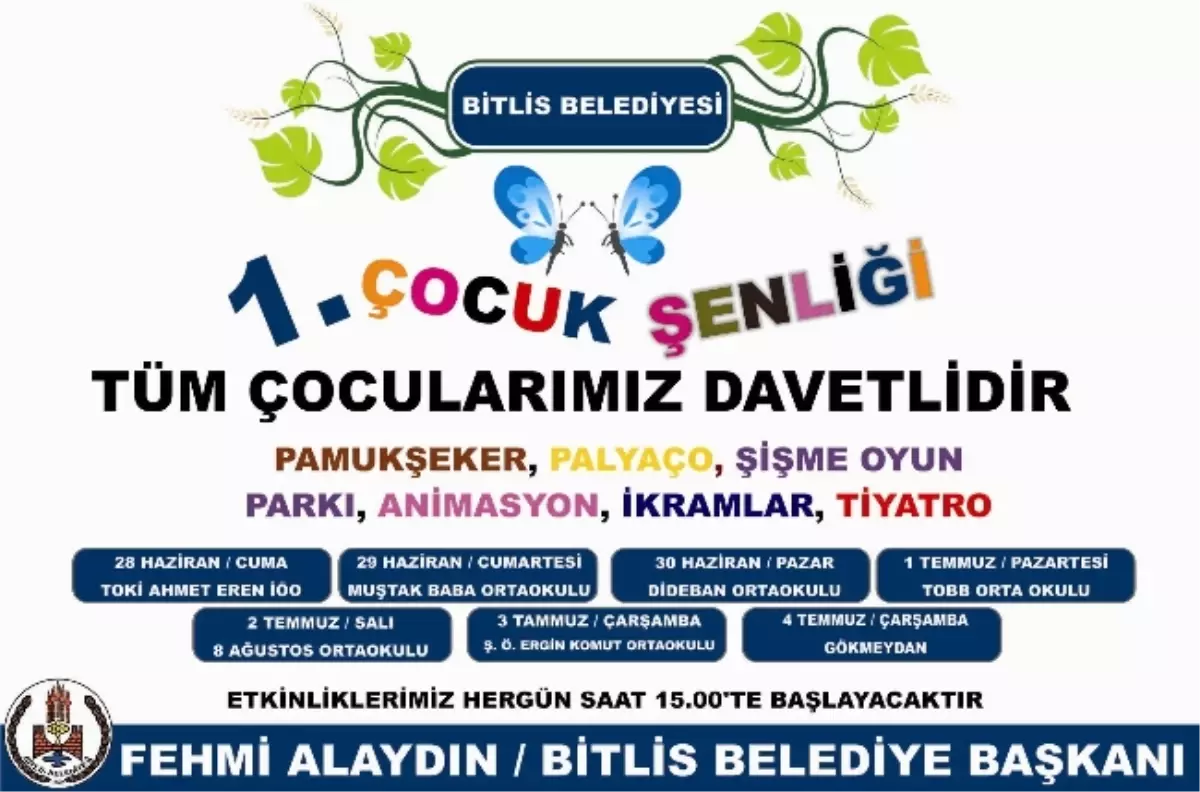 Bitlis Belediyesi Çocuk Şenliği Düzenliyor