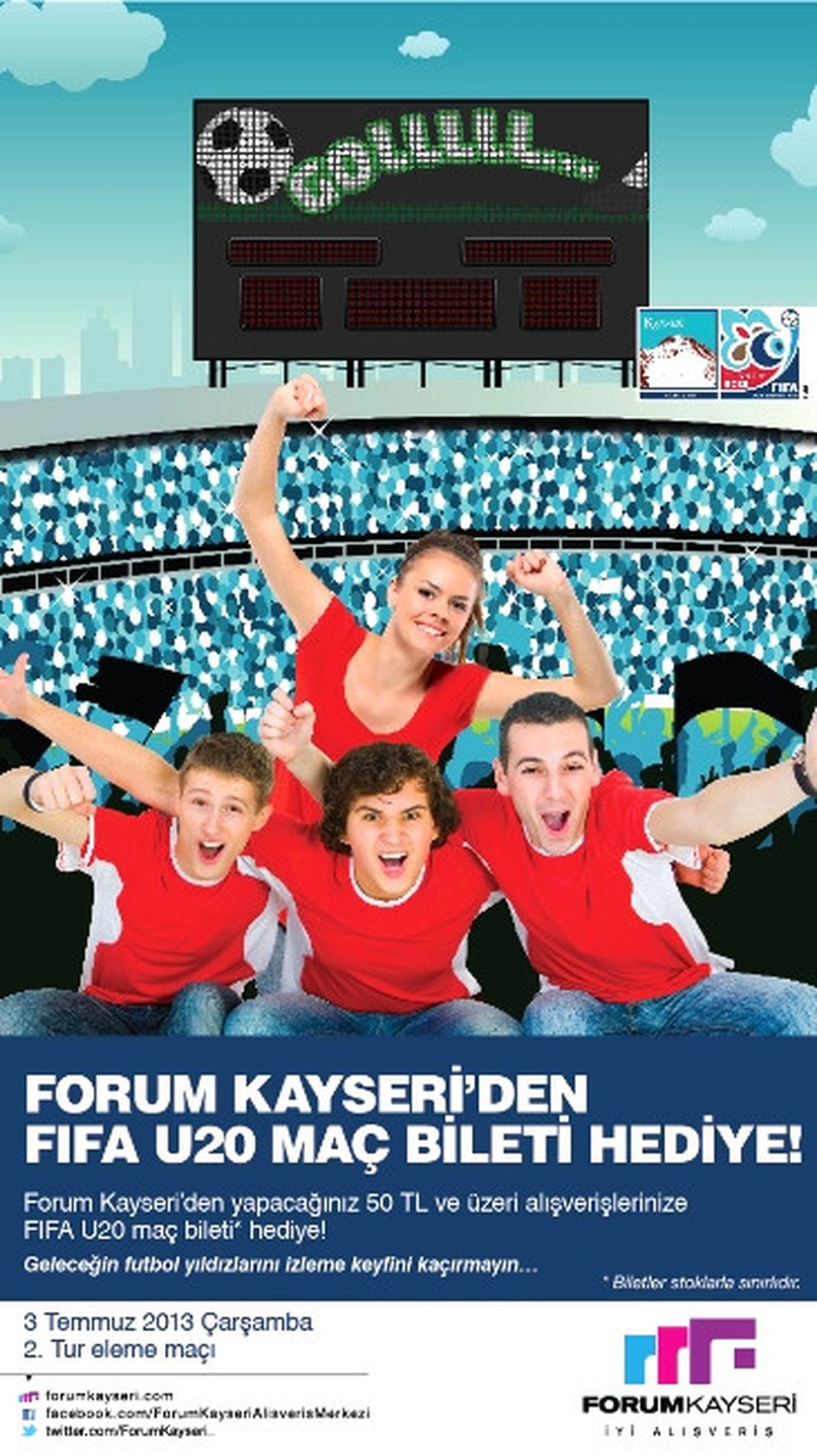 Forum Kayseri\'de Alışveriş Yapanlar U-20 Maç Bileti Kazanıyor