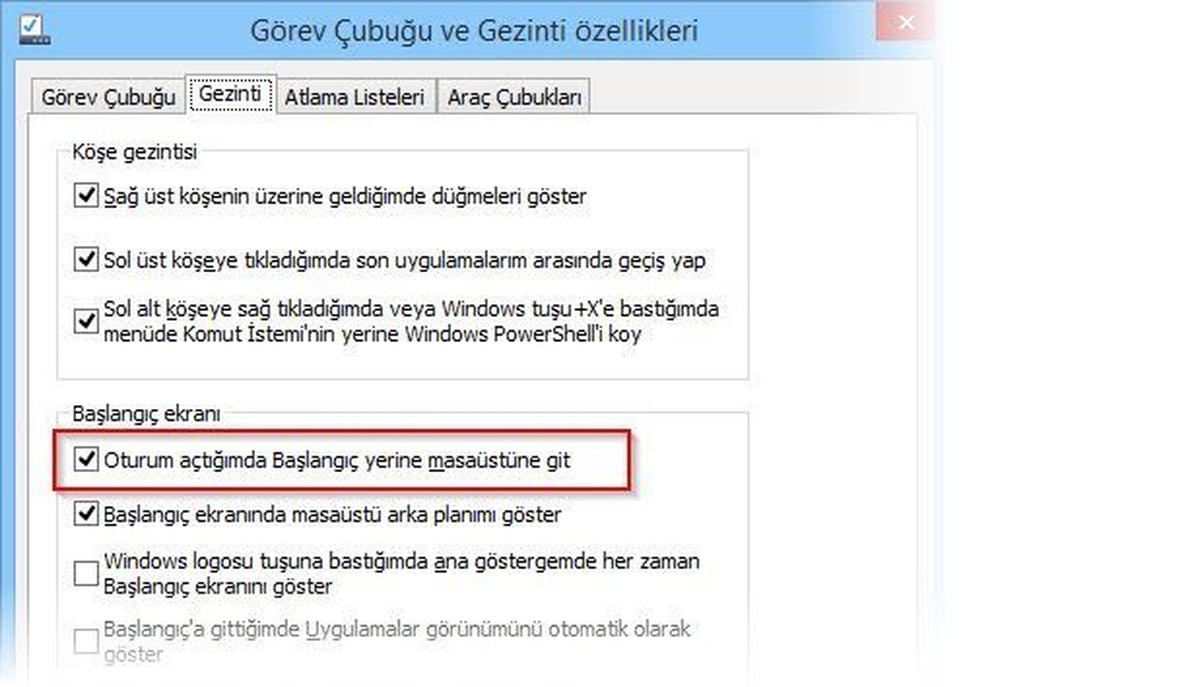 Win 8 giriş ekranını atlayın!