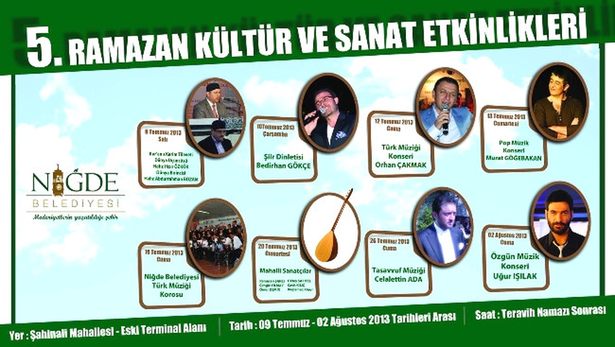 Niğde\'de 5. Ramazan Kültür ve Sanat Etkinlikleri Başlıyor