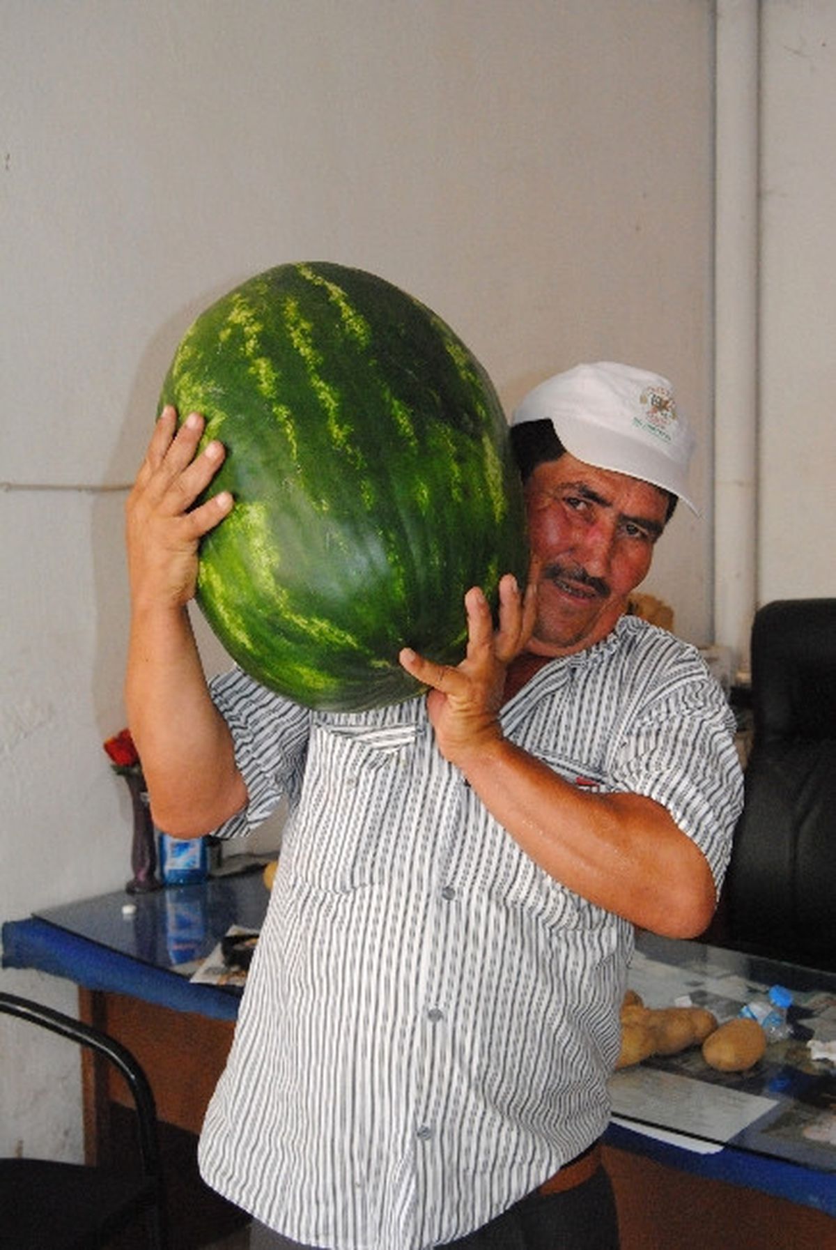 Ödemiş\'te 35 Kiloluk Dev Karpuz Herkesi Şaşırttı