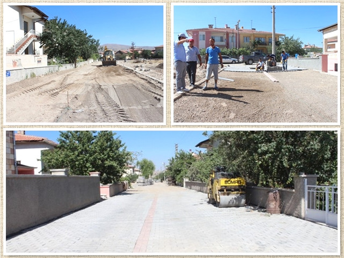 Cumhuriyet Mahallesinde Kilit Parke Yol Yapım Çalışmaları