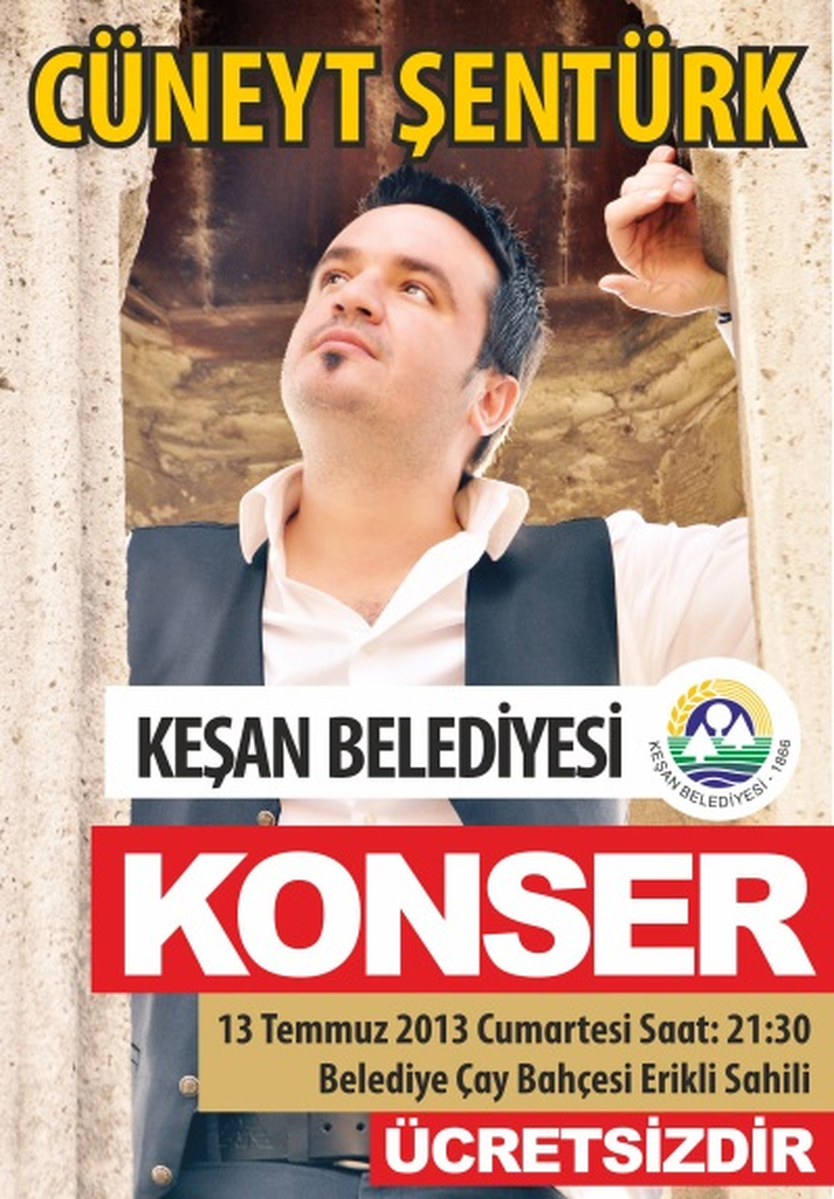 Cüneyt Şentürk Erikli\'de Belediye Çay Bahçesi\'nde Konser Verecek