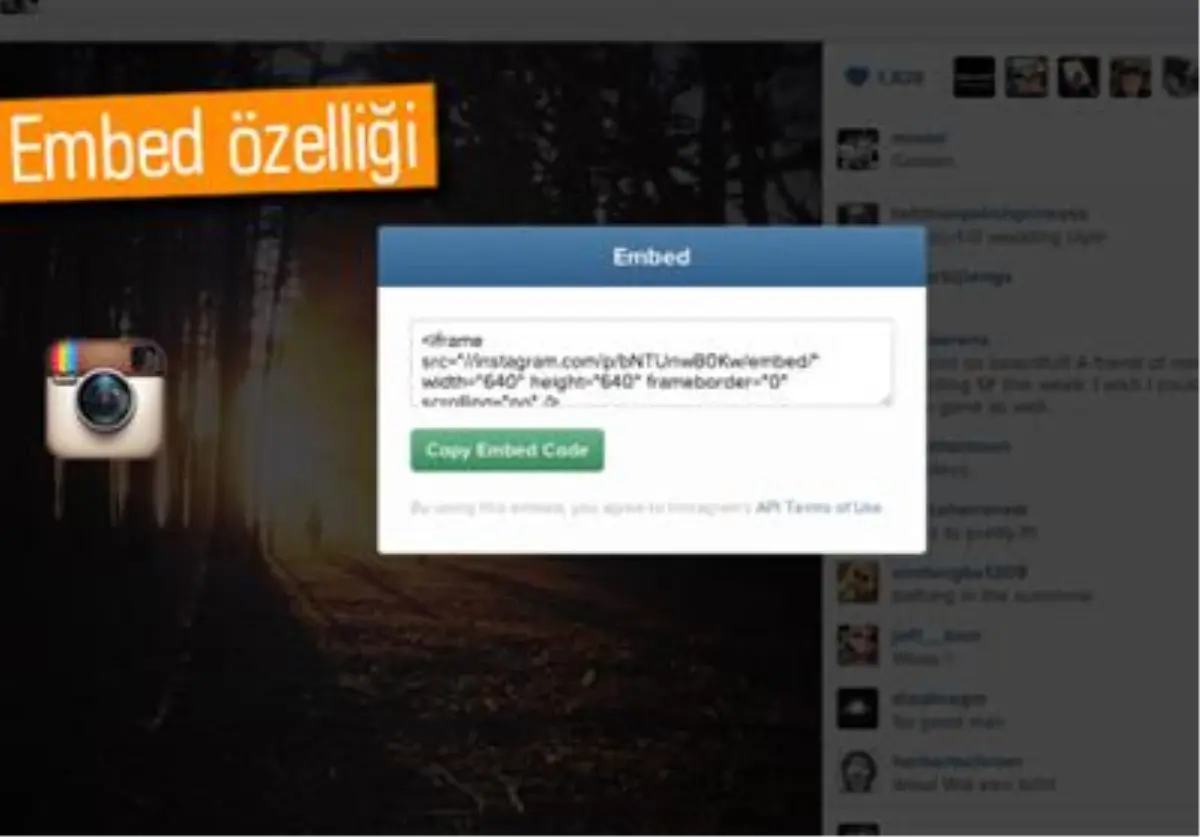 Instagram\'a Video ve Fotoğraflar İçin Embed Özelliği Geldi