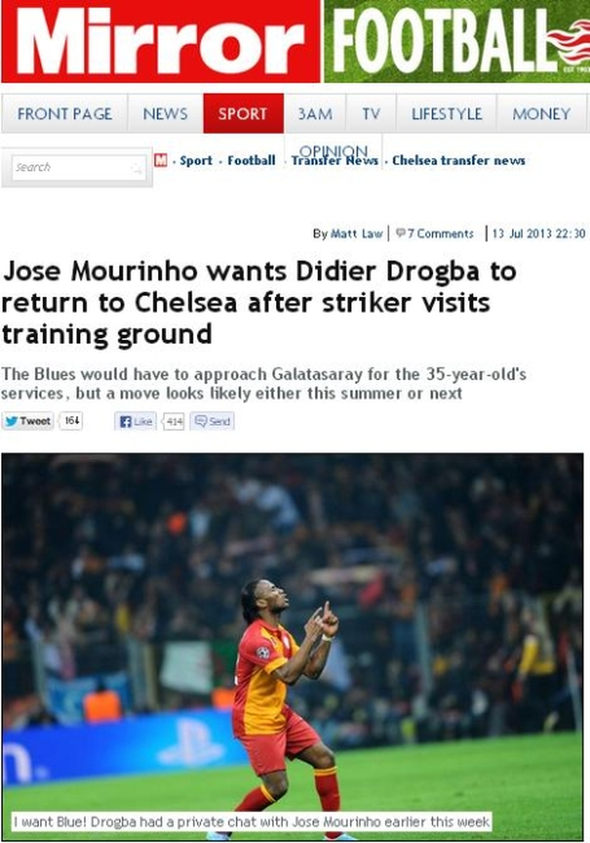 Daily Mail Gazetesinden Drogba\'ya Övgü