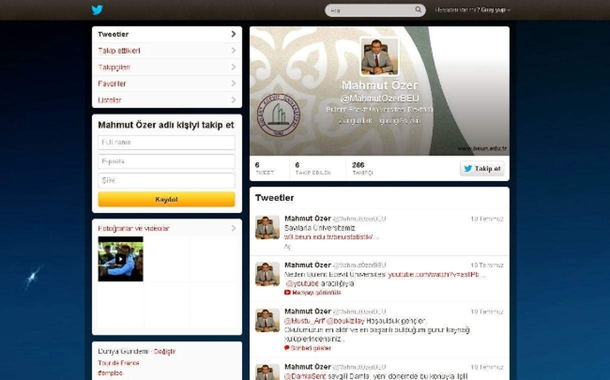 Beü\'den Twitter Açıklaması