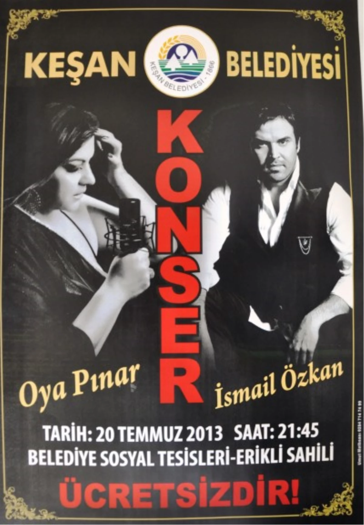 Erikli\'de İsmail Özkan Ve Oya Pınar Konser Verecek