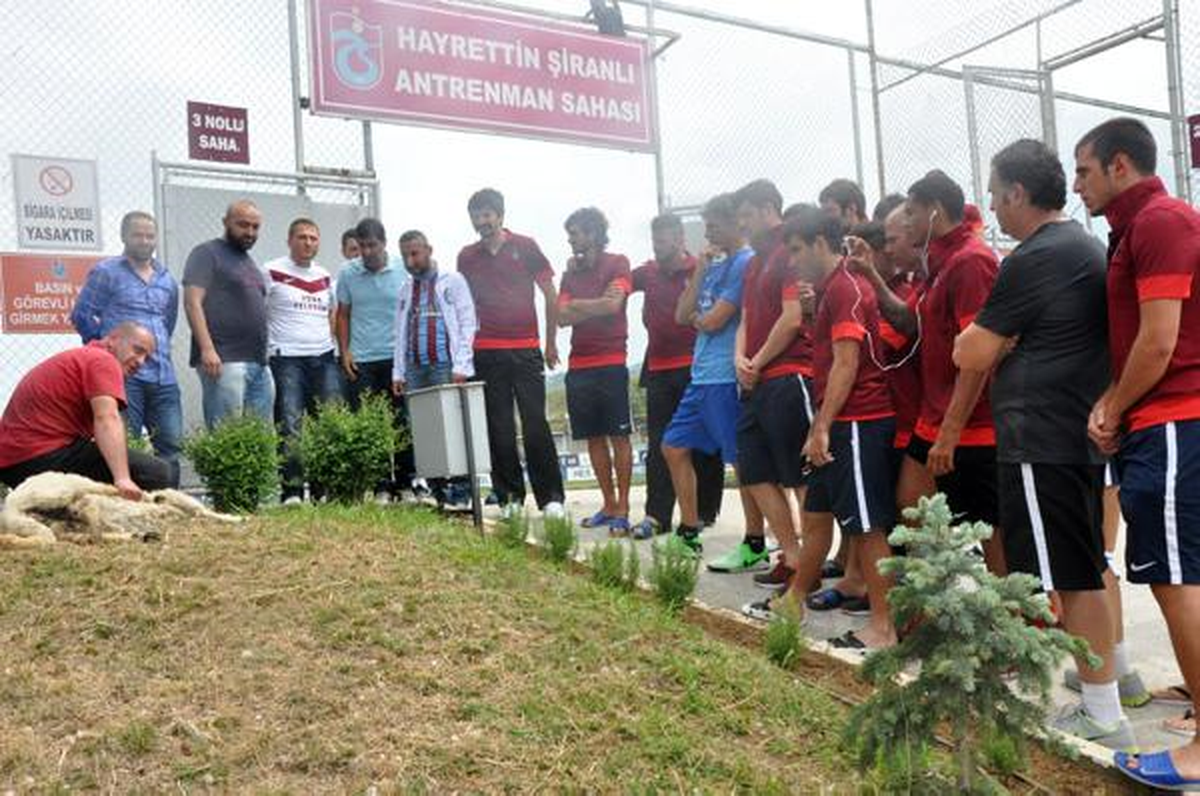Trabzonspor\'lu Taraftarlar Maç Öncesi Kurban Kesti