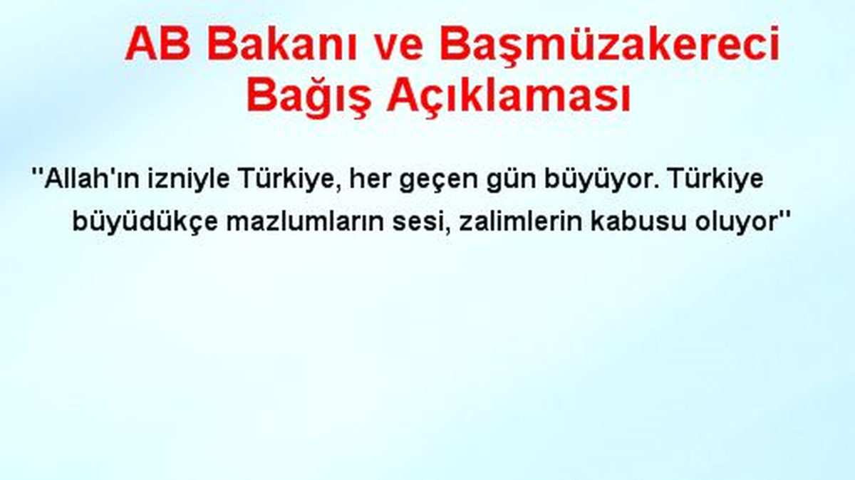 AB Bakanı ve Başmüzakereci Bağış Açıklaması