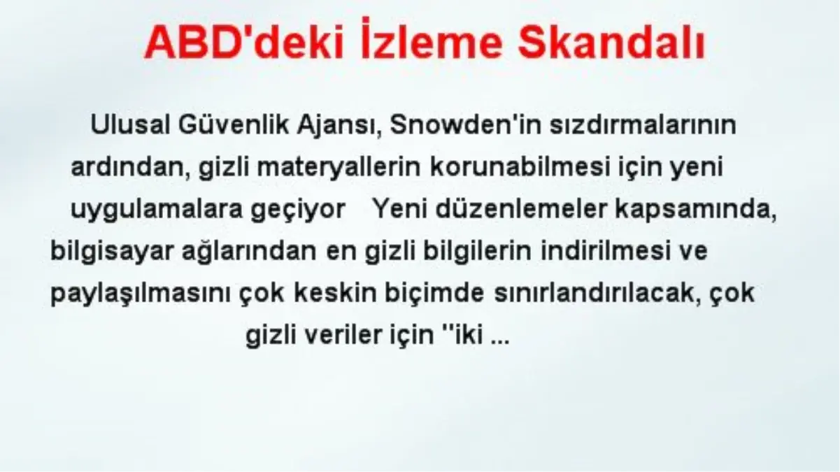 ABD\'deki İzleme Skandalı