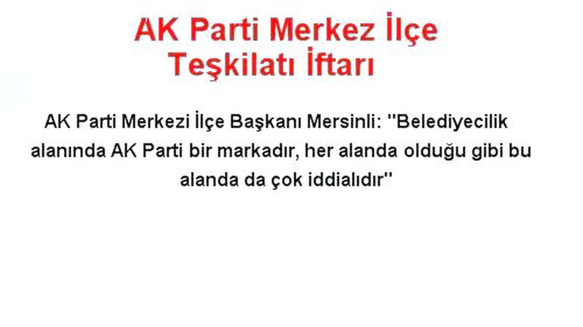 AK Parti Merkez İlçe Teşkilatı İftarı