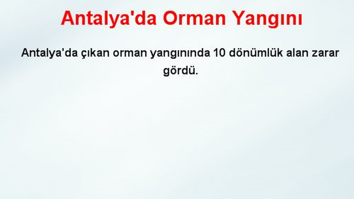 Antalya\'da Orman Yangını