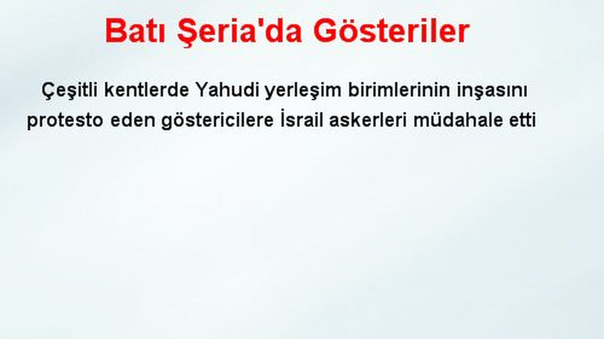 Batı Şeria\'da Gösteriler