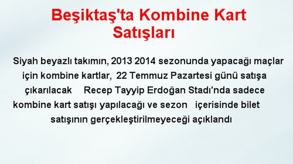 Beşiktaş\'ta Kombine Kart Satışları