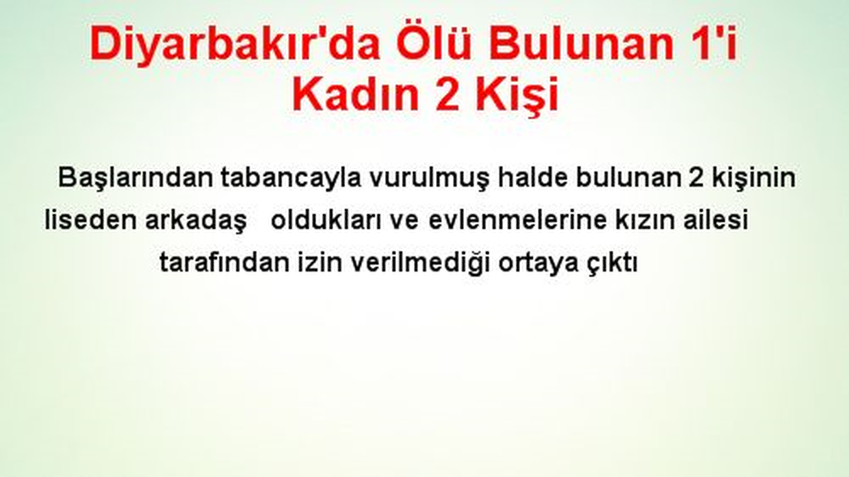 Diyarbakır\'da Ölü Bulunan 1\'i Kadın 2 Kişi
