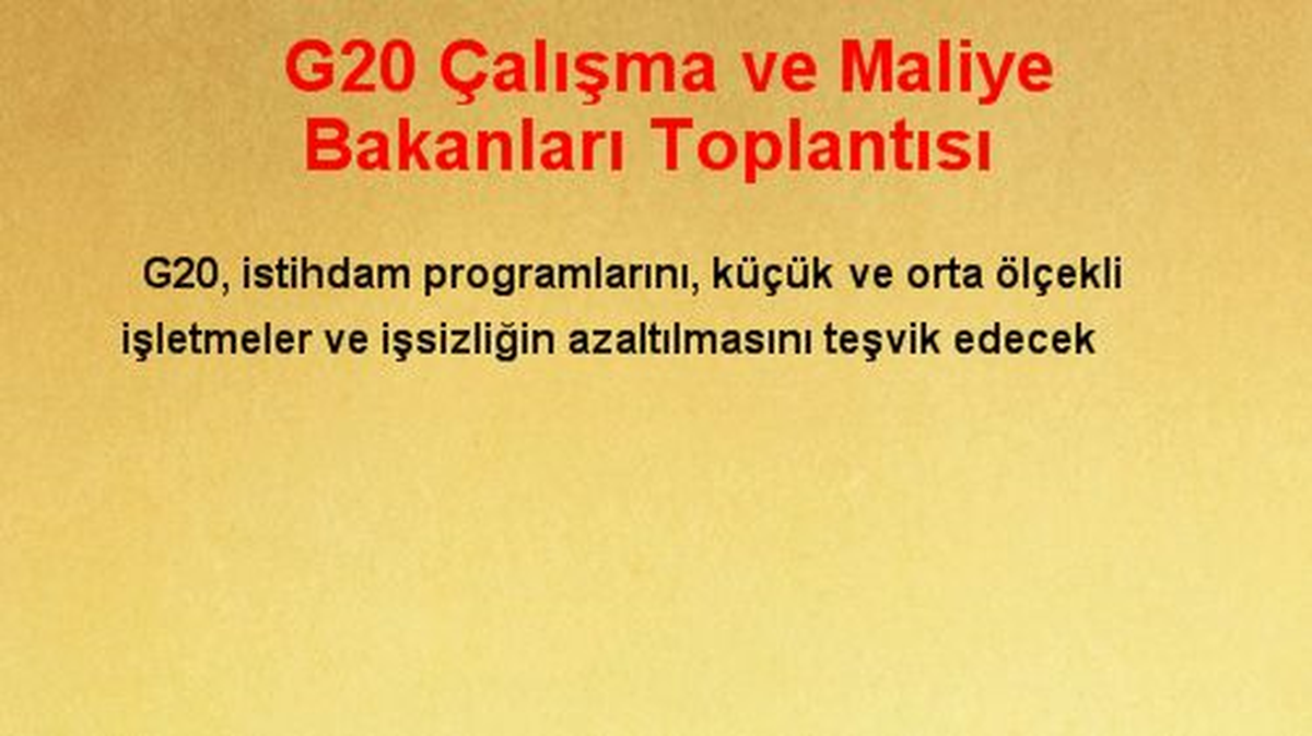 G20 Çalışma ve Maliye Bakanları Toplantısı