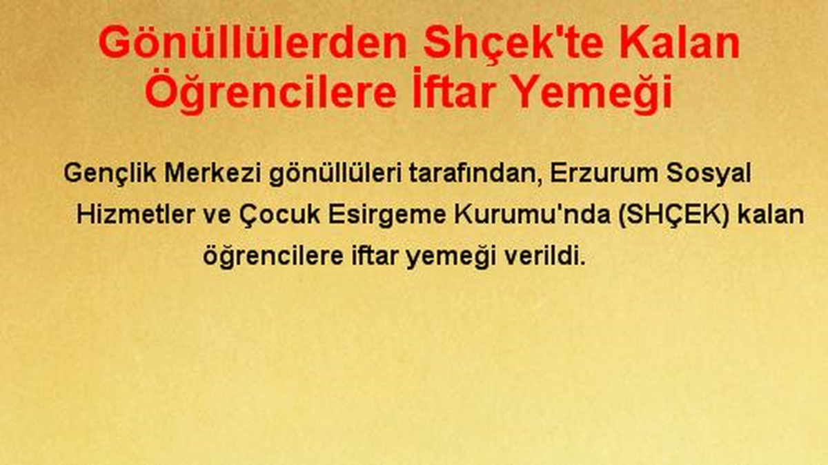 Gönüllülerden Shçek\'te Kalan Öğrencilere İftar Yemeği