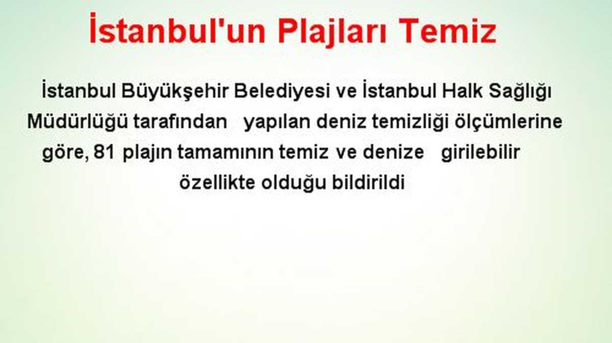 İstanbul\'un Plajları Temiz
