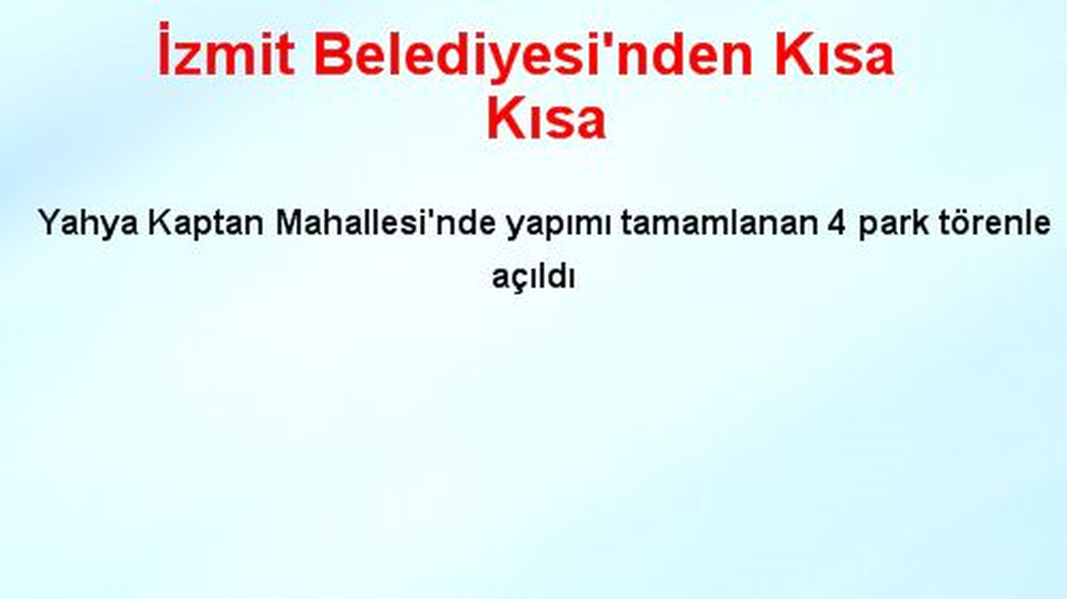 İzmit Belediyesi\'nden Kısa Kısa