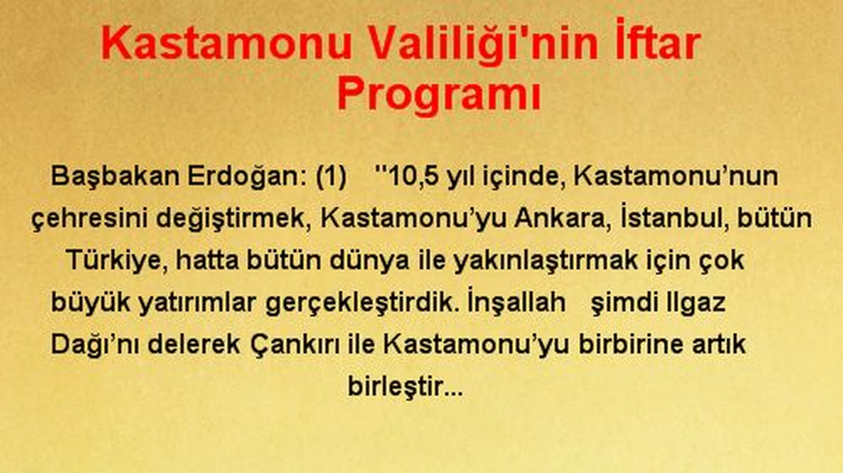 Kastamonu Valiliği\'nin İftar Programı