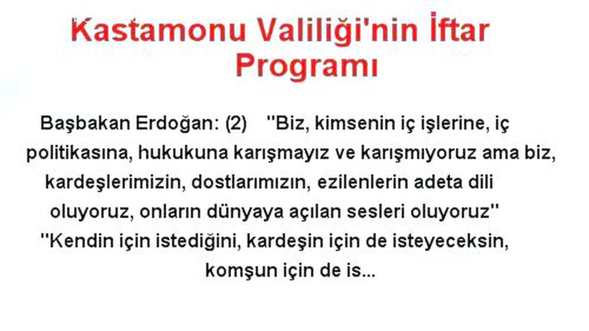 Kastamonu Valiliği\'nin İftar Programı