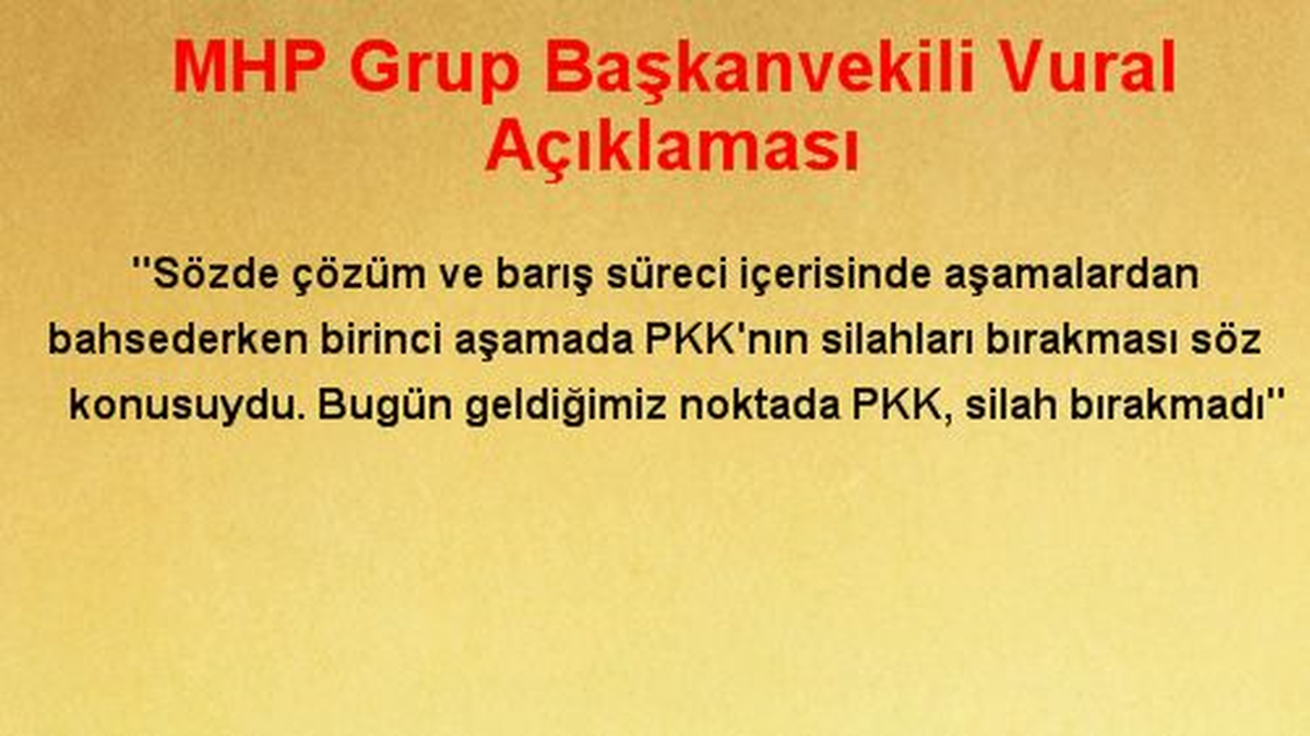 MHP Grup Başkanvekili Vural Açıklaması