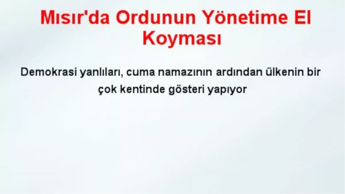 Mısır\'da Ordunun Yönetime El Koyması