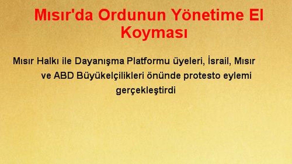 Mısır\'da Ordunun Yönetime El Koyması