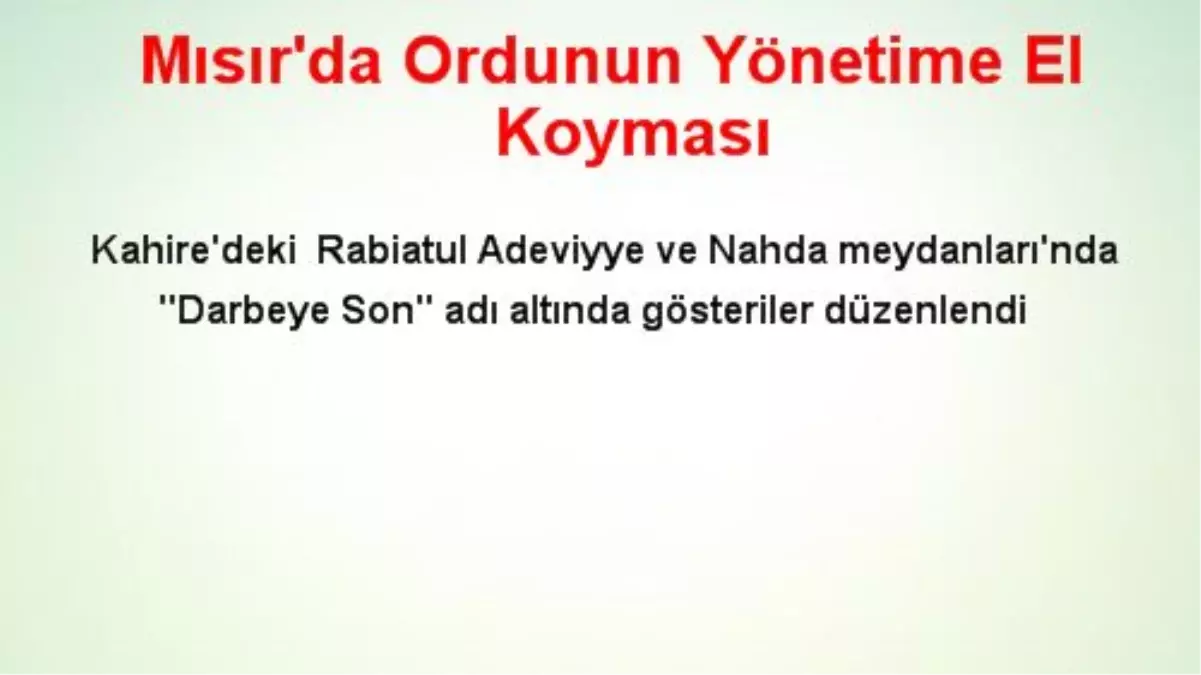 Mısır\'da Ordunun Yönetime El Koyması