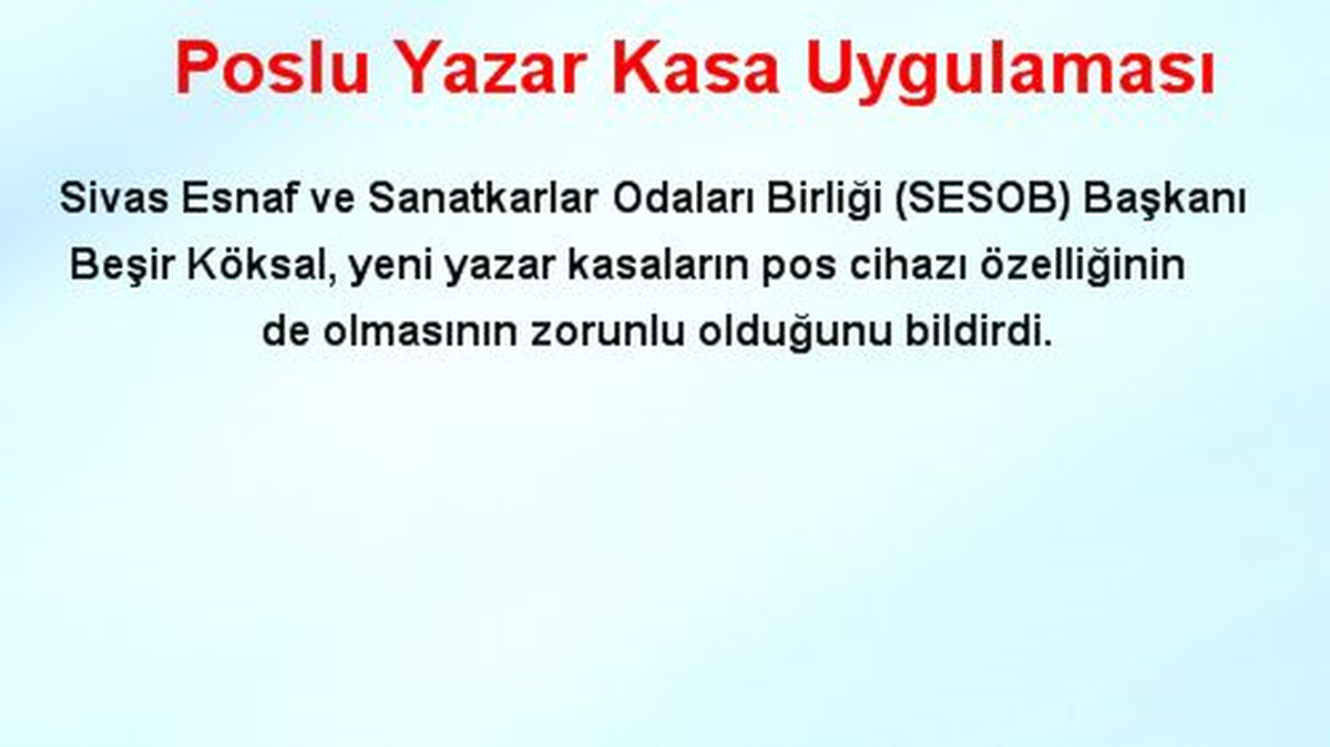Poslu Yazar Kasa Uygulaması