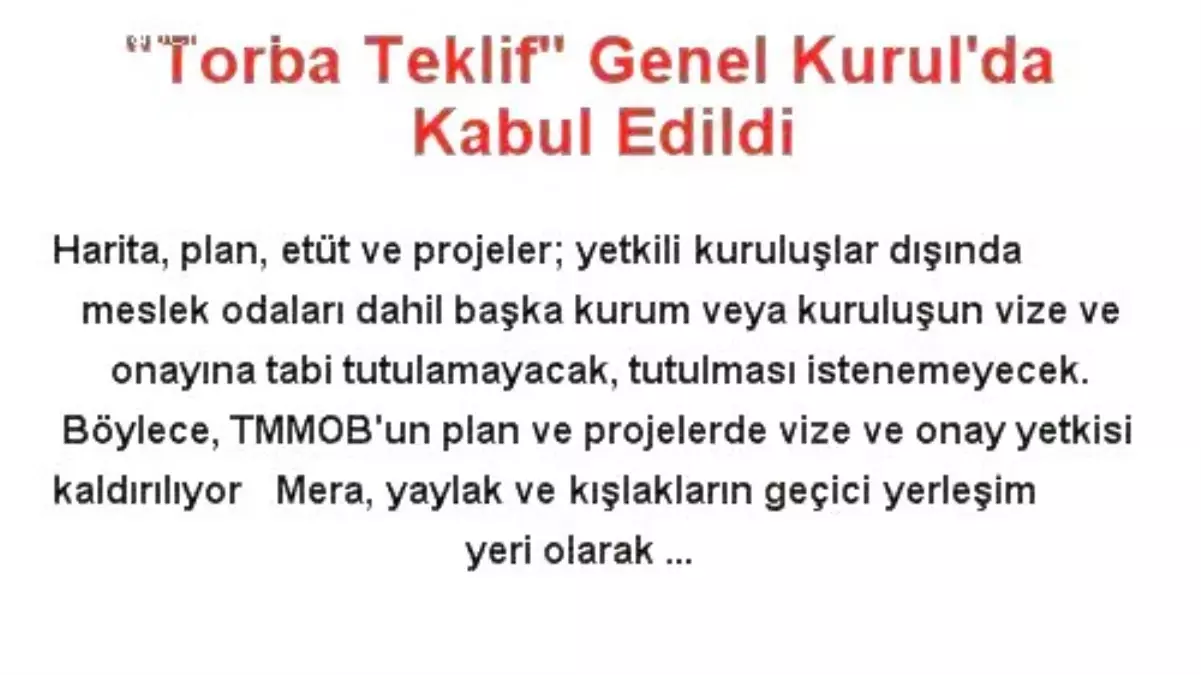 "Torba Teklif" Genel Kurul\'da Kabul Edildi