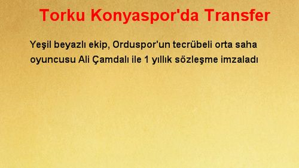 Torku Konyaspor\'da Transfer