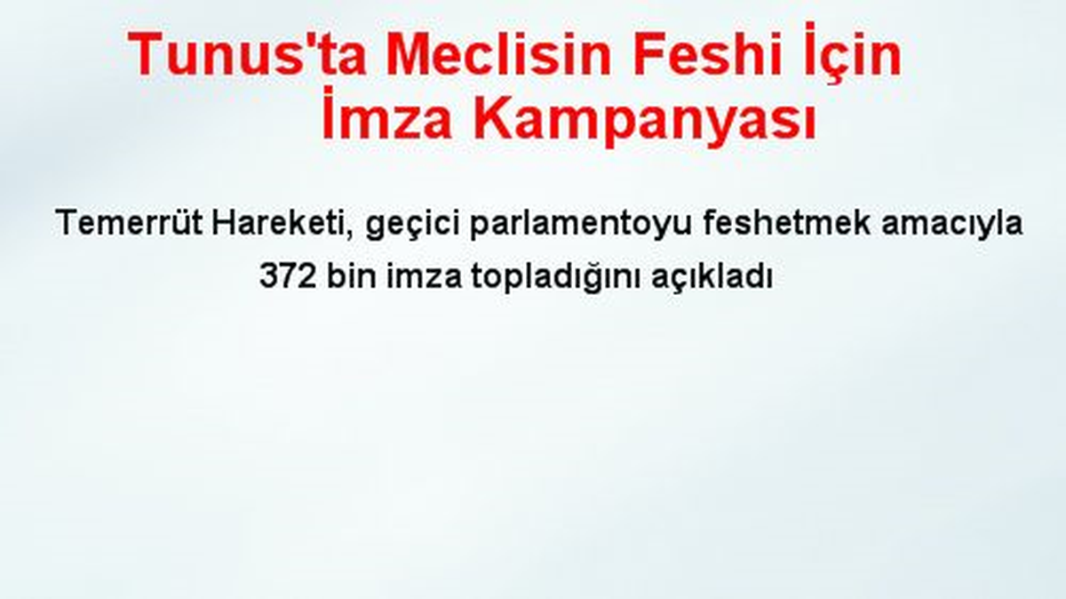 Tunus\'ta Meclisin Feshi İçin İmza Kampanyası