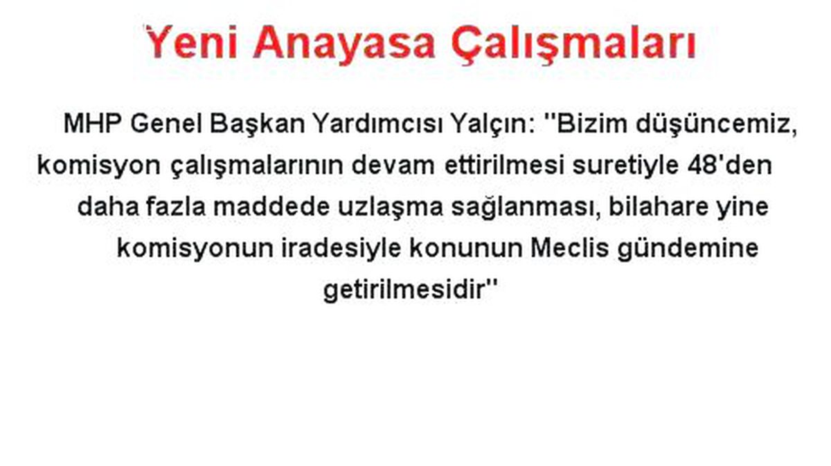 Yeni Anayasa Çalışmaları