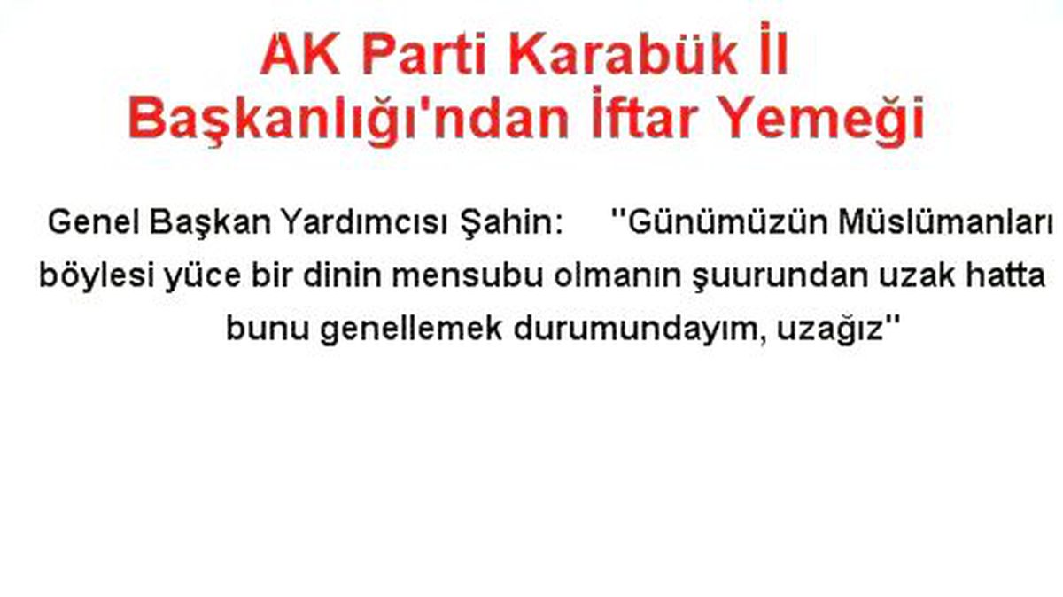 AK Parti Karabük İl Başkanlığı\'ndan İftar Yemeği