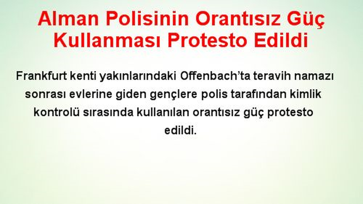 Alman Polisinin Orantısız Güç Kullanması Protesto Edildi