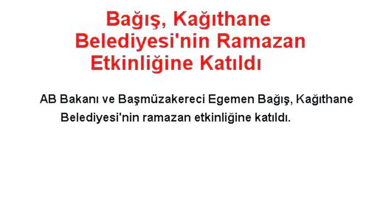 Bağış, Kağıthane Belediyesi\'nin Ramazan Etkinliğine Katıldı