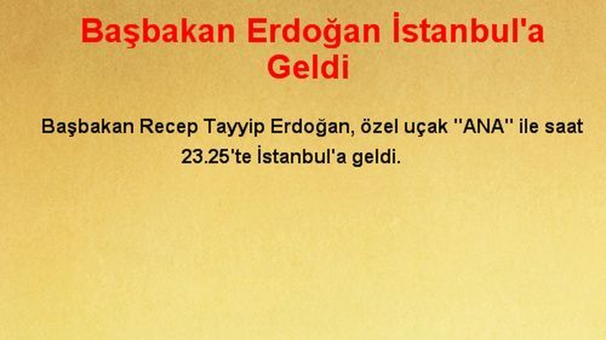 Başbakan Erdoğan İstanbul\'da
