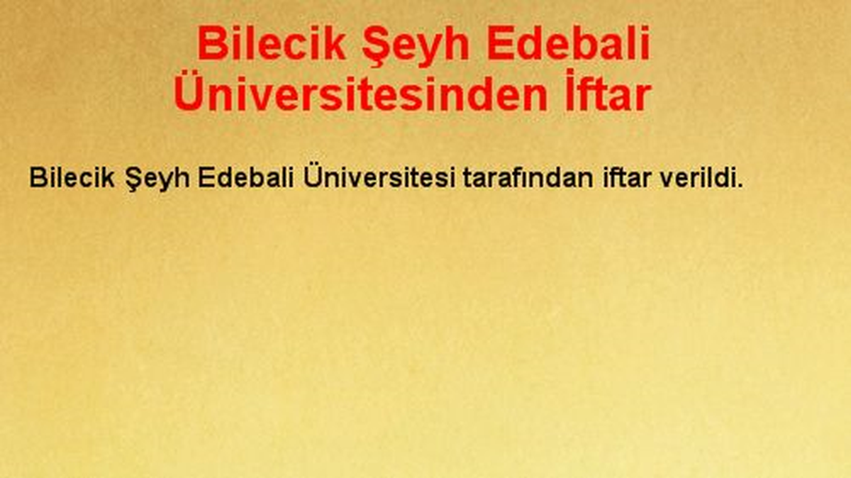 Bilecik Şeyh Edebali Üniversitesinden İftar