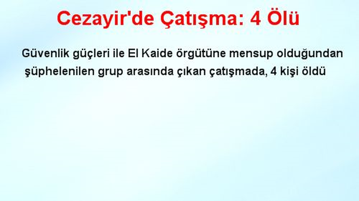 Cezayir\'de Çatışma: 4 Ölü