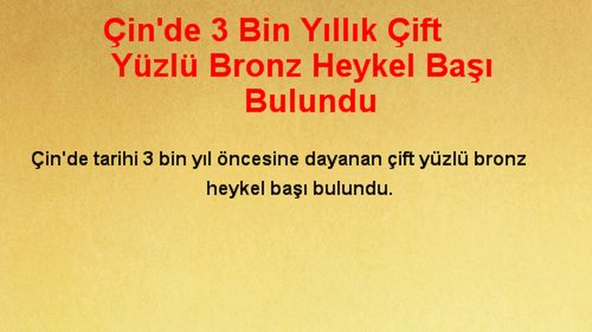 3 Bin Yıllık Bronz Heykel Başı Bulundu