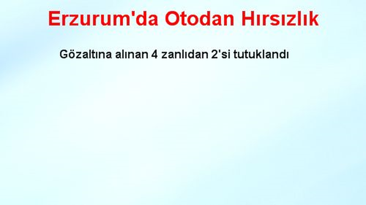 Erzurum\'da Otodan Hırsızlık