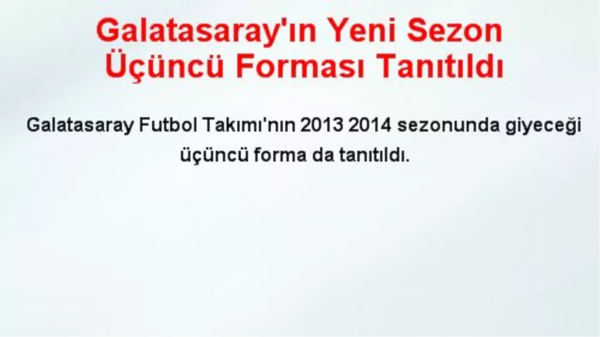 Galatasaray\'ın Yeni Sezon Üçüncü Forması Tanıtıldı