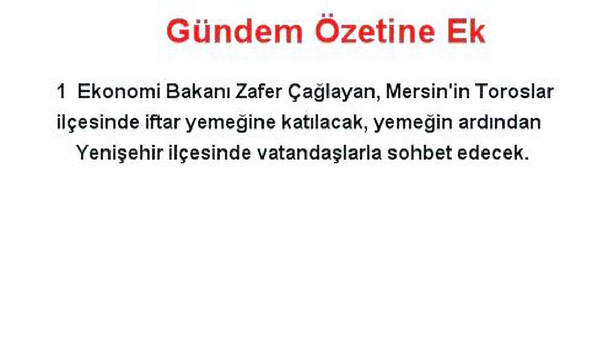 Gündem Özetine Ek
