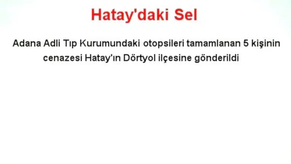 Hatay'daki Sel